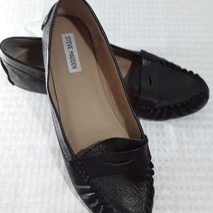 Steve Madden Murphy Black Leather Penny Loafers 11